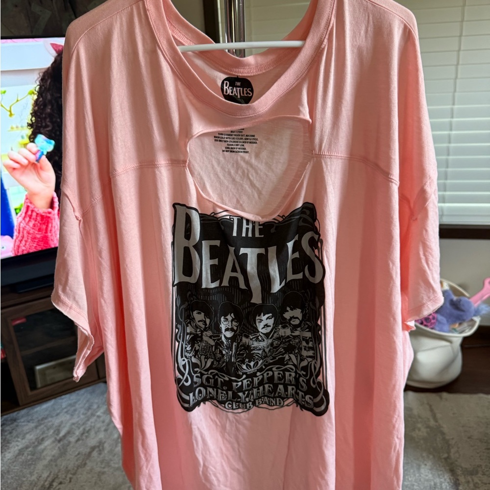torrid Pink The Beatles Graphic Short Sleeve Tee